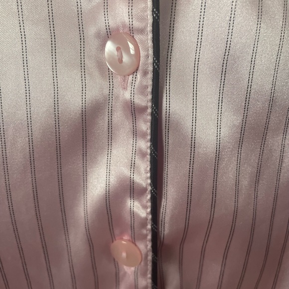 Adorable pink pinstriped satin pajamas SZ M - Picture 4 of 8